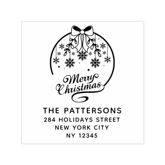 Frohe Weihnachten Winterurlaub Name Rücksendeadres Permastempel (Design)