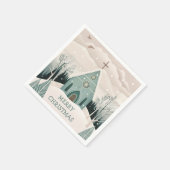 Frohe Weihnachten | Winterurlaub Religiöse Kirche Serviette (Ecke)