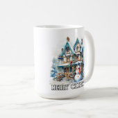 Frohe Weihnachten Winterzeit Schneemann Kaffeetasse (VorderseiteRechts)