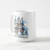 Frohe Weihnachten Winterzeit Schneemann Kaffeetasse (Vorderseite Links)