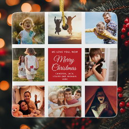 Frohe Weihnachten wir LIEBE IHNEN Mama Foto Collag Keramikornament