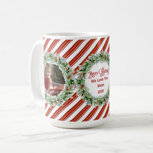 Frohe Weihnachten Wir Liebe Sie Mama Foto Vorlage Kaffeetasse (Vorderseite Links)