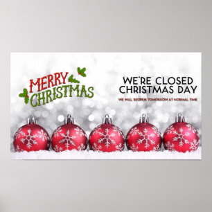 Frohe Weihnachten wir sind geschlossen Poster