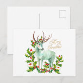Frohe Weihnachten Woodland Deer und Holly Berry (Vorne/Hinten)