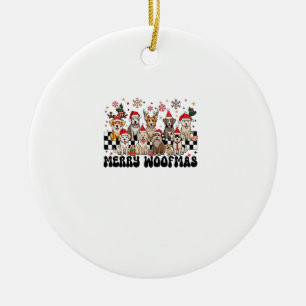 Frohe Weihnachten Woofmas Hund Liebhaber Welpen Sa Keramik Ornament