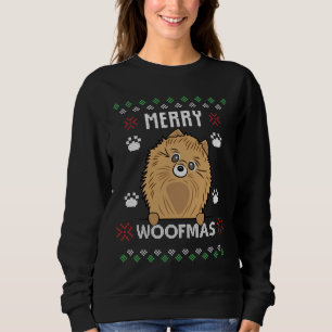 Frohe Weihnachten Woofmas Spitz Hund Ugly Sweatshirt
