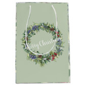 Frohe Weihnachten - Wraath - Handgemalte Wasserfar Mittlere Geschenktüte (Vorderseite)