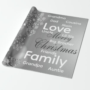 Frohe Weihnachten Wrap Geschenkpapier Familie Lieb