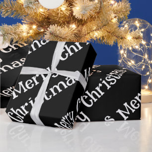 Frohe Weihnachten Wrap Schwarz Geschenkpapier