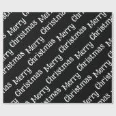 Frohe Weihnachten Wrap Schwarz Geschenkpapier (Flach)