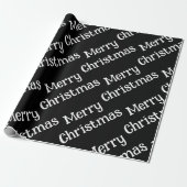 Frohe Weihnachten Wrap Schwarz Geschenkpapier (Ungerollt)