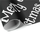 Frohe Weihnachten Wrap Schwarz Geschenkpapier (Rolleneckpunkt)