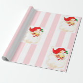 Frohe Weihnachten Wrapping Pink & White Stripe San Geschenkpapier (Ungerollt)