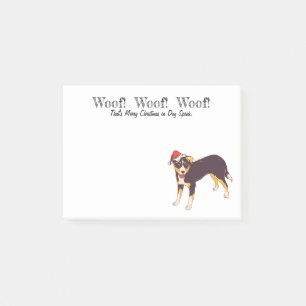 Frohe Weihnachten Wuff Wuff Süßer Hund mit Santa H Post-it Klebezettel