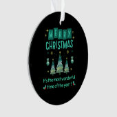 Frohe Weihnachten - Wunderbare Zeit des Jahres Ornament (Vorderseite)
