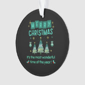 Frohe Weihnachten - Wunderbare Zeit des Jahres Ornament (Vorderseite)
