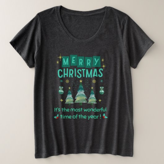 Frohe Weihnachten - Wunderbare Zeit des Jahres T-S Große Größe T-Shirt (Design vorne)