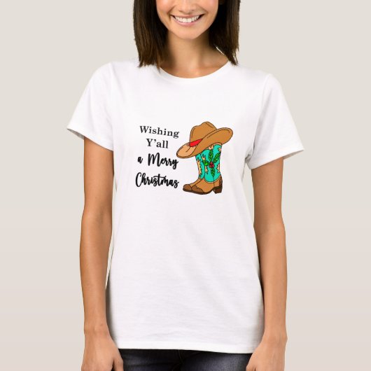 Frohe Weihnachten wünschen T-Shirt (Vorderseite)