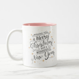 Frohe Weihnachten wünschen Zweifarbige Tasse