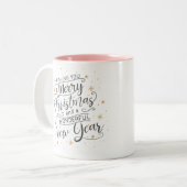 Frohe Weihnachten wünschen Zweifarbige Tasse (Vorderseite Links)
