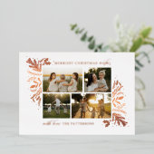 Frohe Weihnachten wünscht 4 Foto Botanische Flora Folien Feiertagskarte (Stehend vorne)