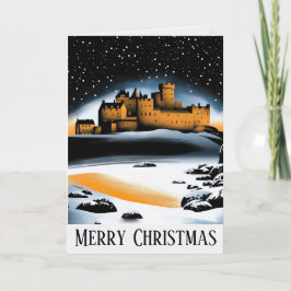 Frohe Weihnachten wünscht Bamburgh Castle England Karte