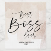 Frohe Weihnachten wünscht besten Boss je Weihnacht Weinetikett (Einzelnes Label)