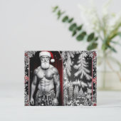 Frohe Weihnachten wünscht der Weihnachtsmann Postkarte (Stehend Vorderseite)