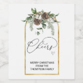 Frohe Weihnachten wünscht ein Geschenk für Freunde Weinetikett (Einzelnes Label)