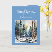 Frohe Weihnachten wünscht einen wunderbaren Arzt Karte (Gelbe Blume)