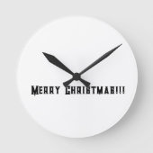 Frohe Weihnachten wünscht Feier Time Piece Runde Wanduhr (Vorderseite)