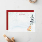 Frohe Weihnachten wünscht Personalisiert Fox Mitteilungskarte (Vorderseite/Rückseite Beispiel)