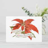 Frohe Weihnachten wünscht Red Poinsettia Blume Vin (Stehend Vorderseite)