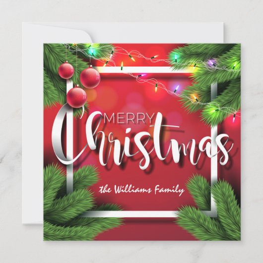 Frohe Weihnachten wünscht Red Typografy Family Fot (Vorderseite)