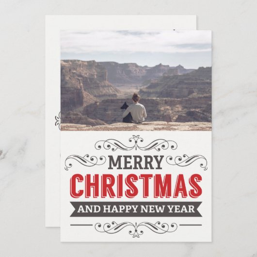 Frohe Weihnachten wünscht Retro Typografie Familie (Vorne/Hinten)