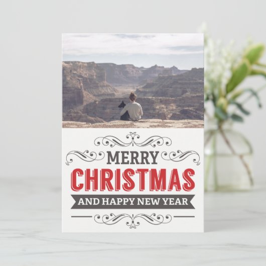 Frohe Weihnachten wünscht Retro Typografie Familie (Stehend Vorderseite)