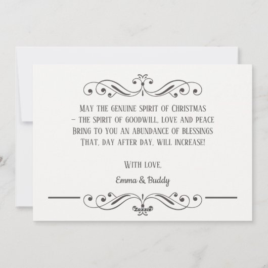 Frohe Weihnachten wünscht Retro Typografie Familie (Rückseite)