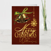 Frohe Weihnachten wünscht Retro Xmas Card Gold Foi (Vorderseite)