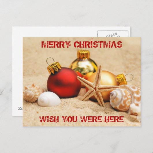 Frohe Weihnachten wünscht, Sie wären hier Postkart (Vorne/Hinten)