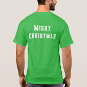 Frohe Weihnachten wünscht Text gedruckt Kleeblatt  T-Shirt (Rückseite)