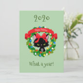 Frohe Weihnachten wütend Kitty Cat Was für ein Jah (Stehend Vorderseite)