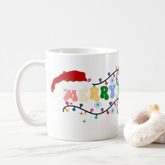 Frohe Weihnachten x Messe , Rentiere , Santa Claus Kaffeetasse (Mit Donut)