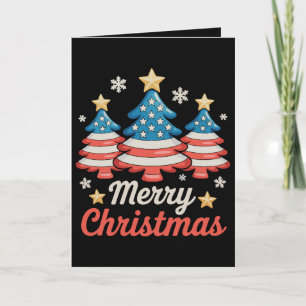 Frohe Weihnachten Xmas Baum Amerikanische US-Flagg