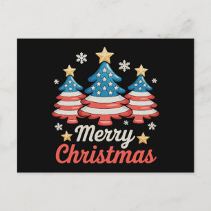 Frohe Weihnachten Xmas Baum Amerikanische US-Flagg