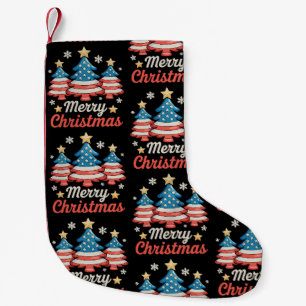 Frohe Weihnachten Xmas Baum Amerikanische US-Flagg Kleiner Weihnachtsstrumpf