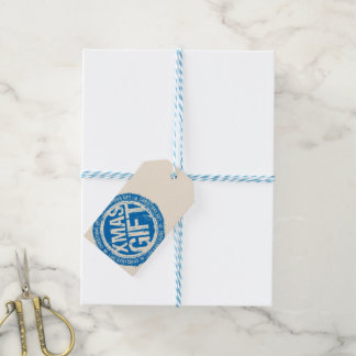 Frohe Weihnachten XMAS Blue & Cream zu, von Geschenkanhänger