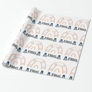 Frohe Weihnachten Xmas Boho Rainbow Geschenk Wrapp Geschenkpapier