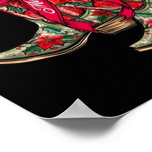 Frohe Weihnachten Xmas Cowboy Boots Coquette Bow P Poster (Ecke)