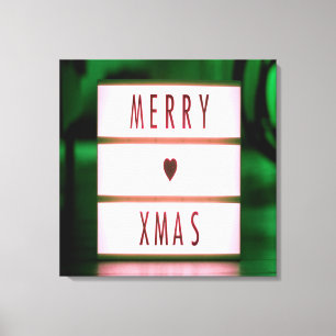 Frohe Weihnachten XMAS Grün und Rot Leinwanddruck