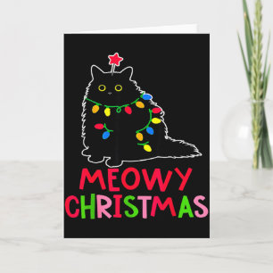 Frohe Weihnachten Xmas Lichter schwarze Katzen-Pyj Karte